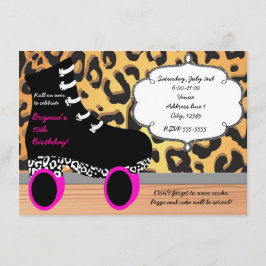 Invitación de patinaje sobre ruedas Cheetah Leopar