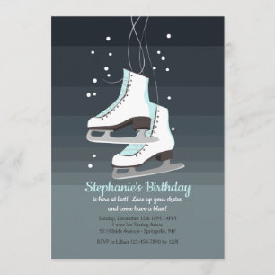 Invitación de patines de hielo blancos