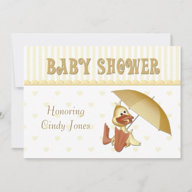 Invitación de pato de Baby Shower (Anverso)