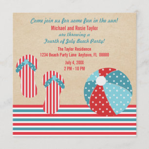 Invitación de Patriotic Beach Party