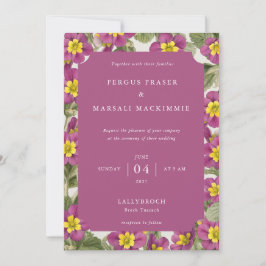 Invitación de patrón botánico de prímula escocesa
