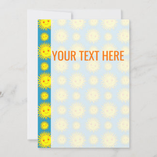 Invitación de patrón de cara de sol amarillo