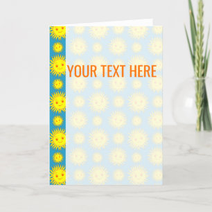 Invitación de patrón de cara de sol amarillo