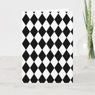 Invitación de Patrón de Diamante en Blanco y Negro