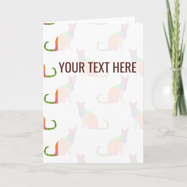 Invitación de patrón de gato con color de polo baj (Anverso)