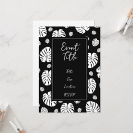 Invitación de patrón de hojas de palma