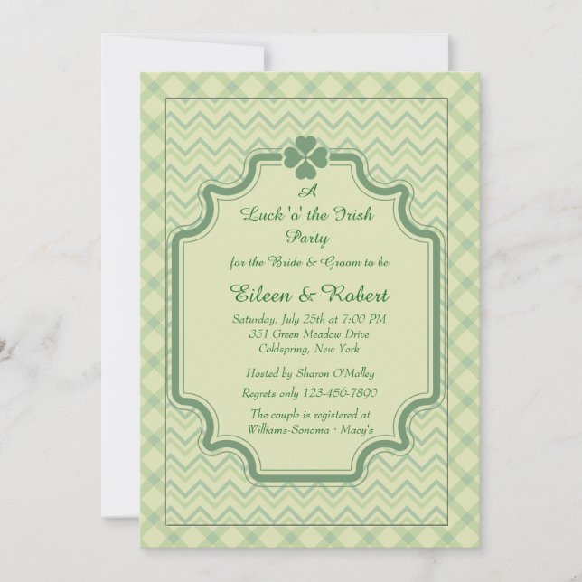 Invitación de patrones de trébol (Anverso)