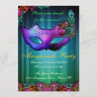 Invitación de Pavo Real para Celebración de Fiesta