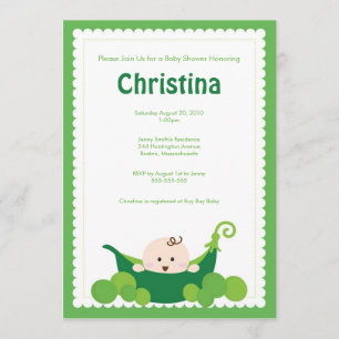 Invitación de Pea Pod Baby Shower