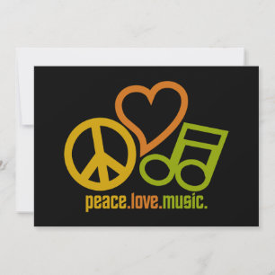 Invitación de Peace Love Music, personalizable