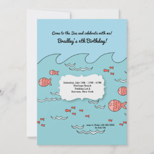 Invitación de peces pequeños rosados