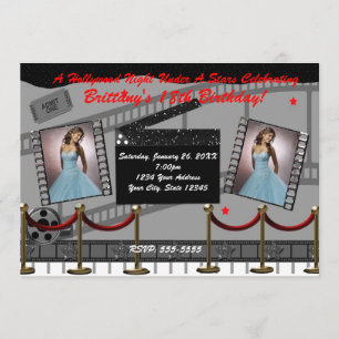 Invitación de película de alfombra roja de Hollywo