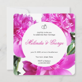 Invitación de peonía. Invitación