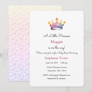 Invitación de pequeña princesa, invitación de bebé