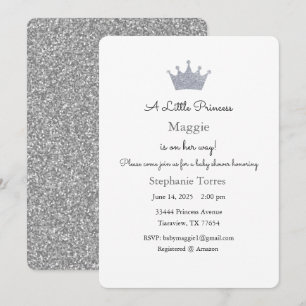 Invitación de pequeña princesa, Invitación platead