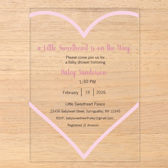 Invitación de pequeño amorcito en camino (Anverso)