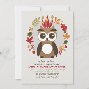 Invitación de Pequeño Búho Marrón