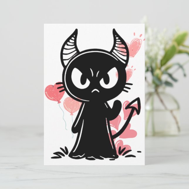 Invitación de pequeño diablo del amor (Anverso de pie)