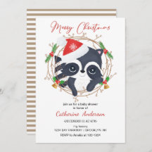 Invitación de Pequeño Raccoon Baby Shower