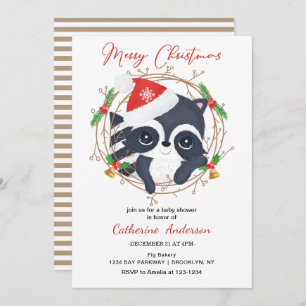 Invitación de Pequeño Raccoon Baby Shower