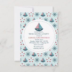 Invitación de Pequeños Barcos de Vela