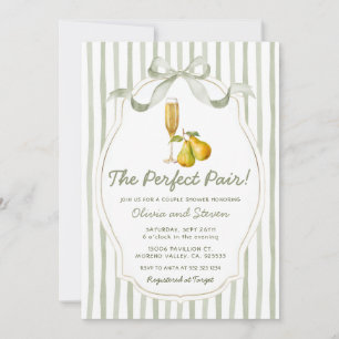 Invitación de pera para la ducha de parejas La par