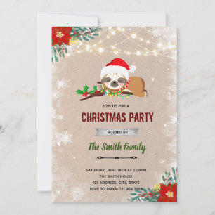 invitación de perezoso de Navidad