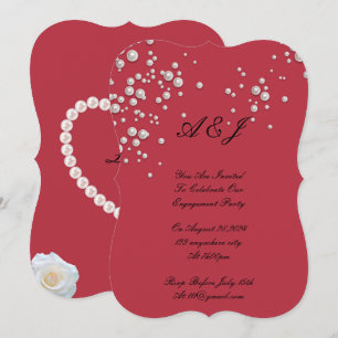 invitación de perla roja carmesí
