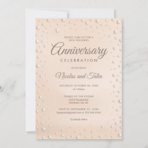 Invitación de perlas del 30 aniversario