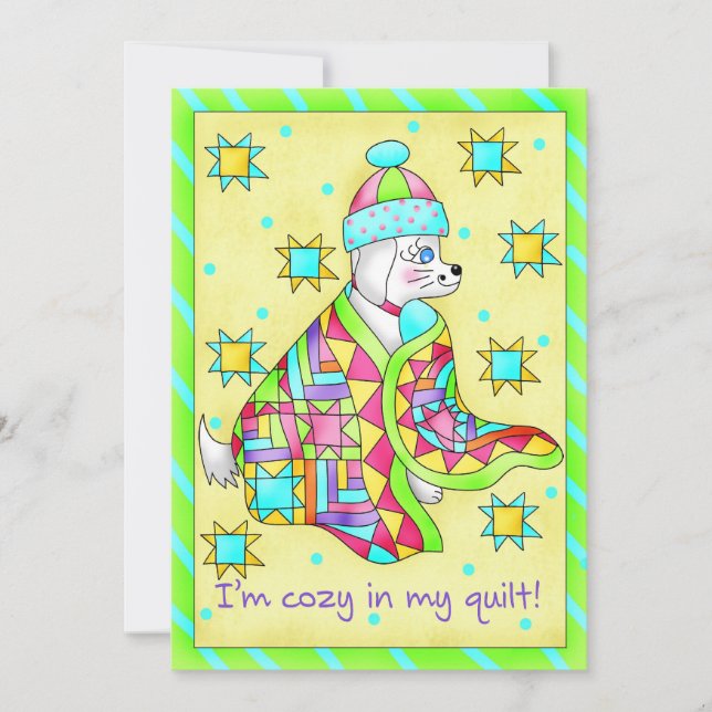 Invitación de perro amante de los tallos (Anverso)