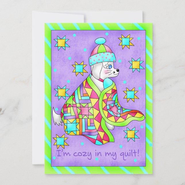 Invitación de perro amante de los tallos (Anverso)