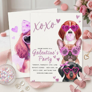 Invitación de Perro para Fiesta de Galentines, Acu