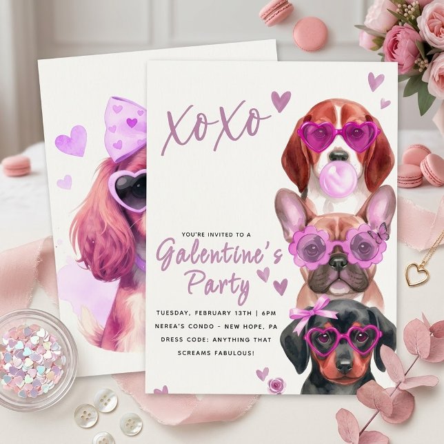 Invitación de Perro para Fiesta de Galentines, Acu (Subido por el creador)