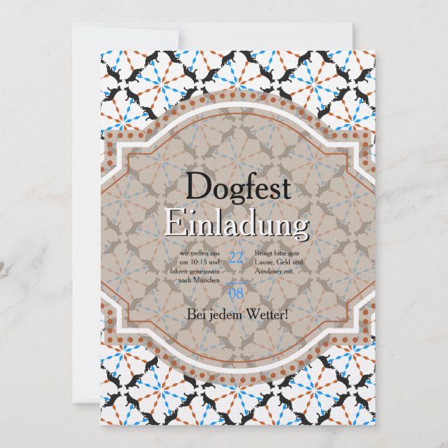 Invitación de perro pastor (Reverso)