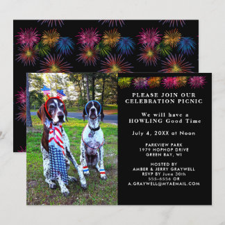 Invitación de perros Fiestas de picnic para celebr