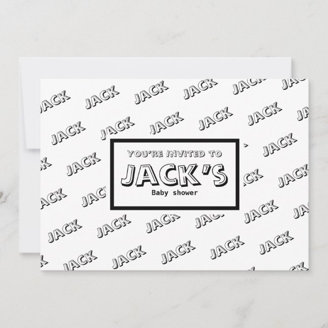 invitación de personalizable ducha de bebé (Anverso)