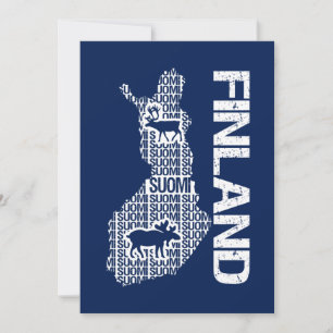 invitación de personalizable FINLAND MAP