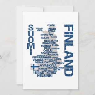 invitación de personalizable FINLAND MAP