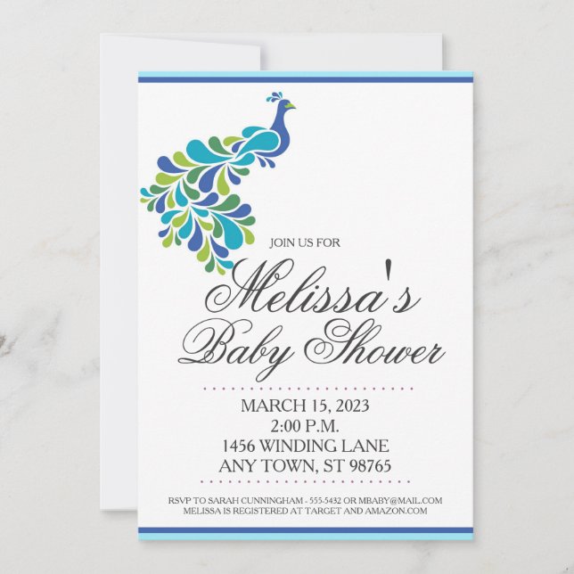 Invitación de personalizado Baby Shower, invitació (Anverso)