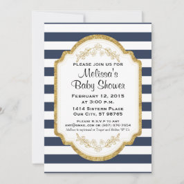 Invitación de personalizado Baby Shower, marina y 