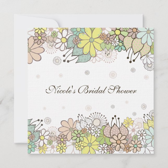 Invitación de Personalizado blanco natural de duch (Anverso)