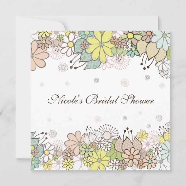 Invitación de Personalizado blanco natural de duch (Anverso)