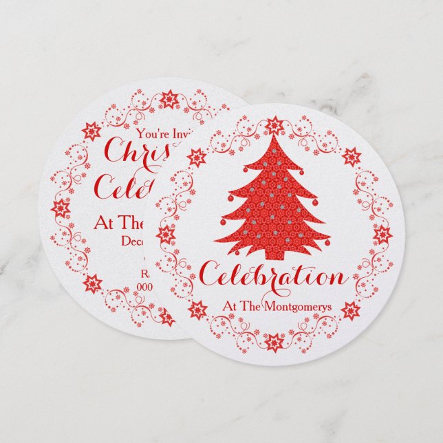 Invitación de Personalizado de árbol Fiesta de cel (Anverso / Reverso)