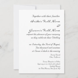 Invitación de personalizado de bodas negros y dora