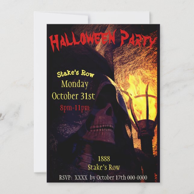 Invitación de Personalizado de Halloween de Fila d (Anverso)