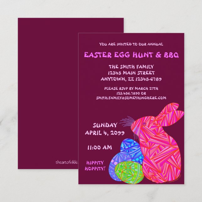 Invitación de Personalizado de Semana Santa y Caza (Anverso / Reverso)