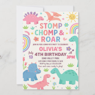 Invitación de personalizado editable Dino Fiesta