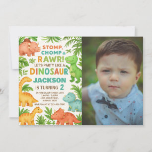 Invitación de personalizado editable Dino Fiesta