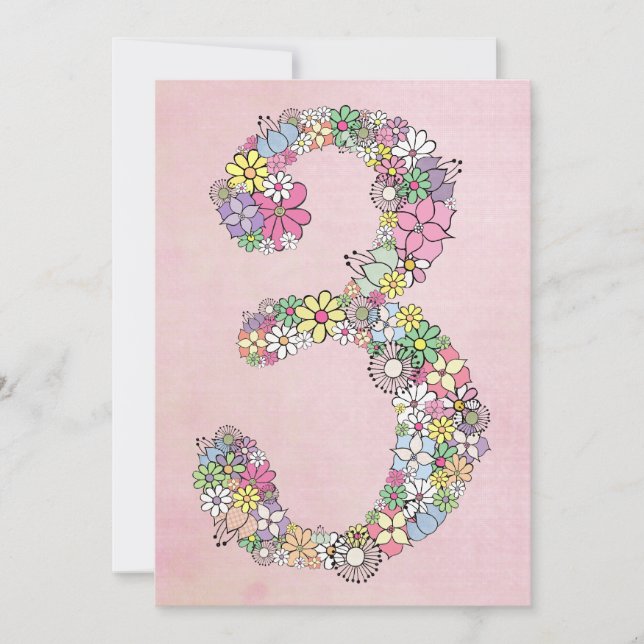 Invitación de Personalizado Fiesta de tercer cumpl (Anverso)