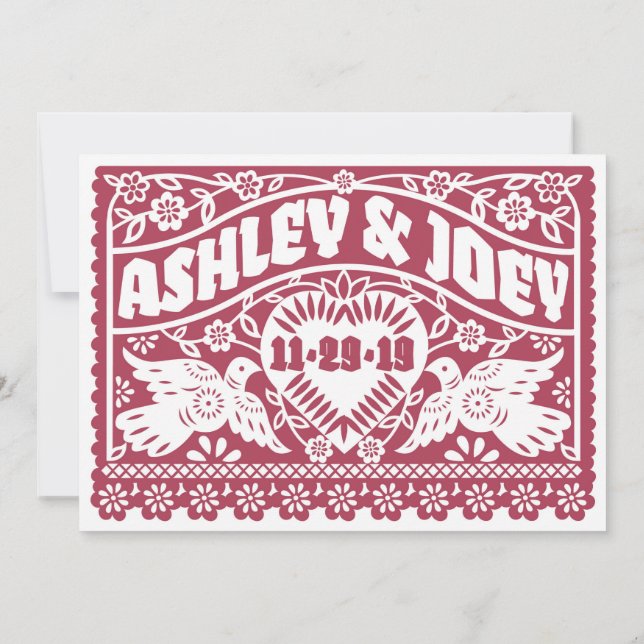 Invitación de personalizado Love Birds (Reverso)